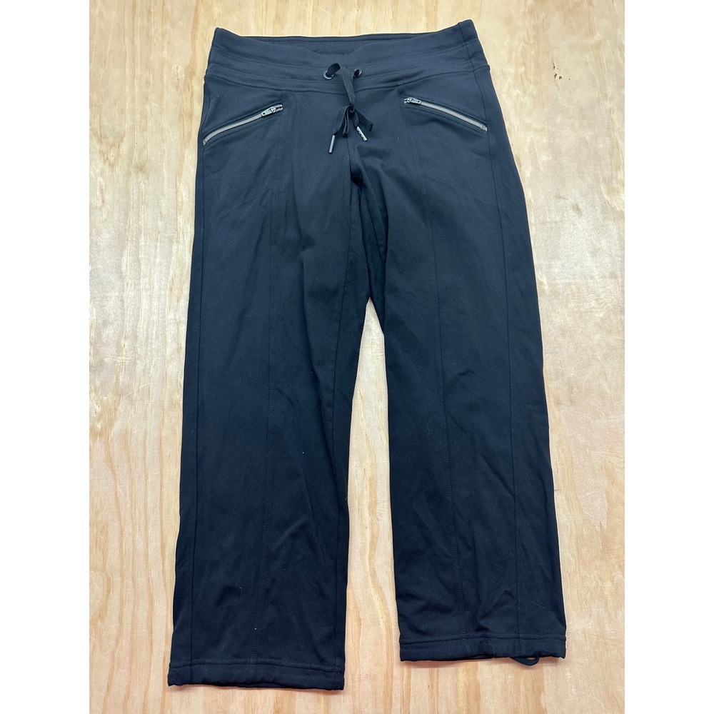 Athleta Trekkie Crop Black Hiking Pants XS 438858-00 Drawstring Zipper Pockets